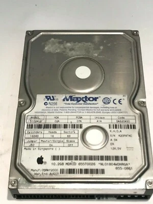 MAXTOR 51024U2 02A 07A A1A DA620XS0 10.2GB IDE HARD DRIVE           aa5fb5B - Image 1 of 2
