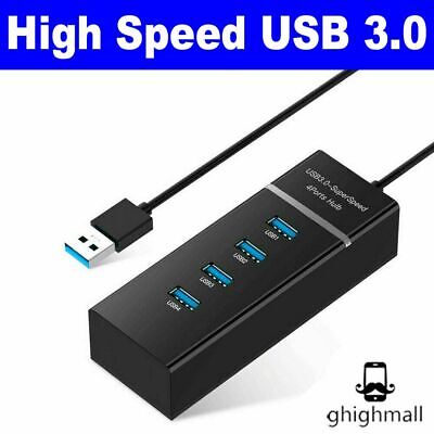 4 Port USB 3.0 Multi High Speed HUB Splitter Expansion Desktop Laptop PC Max OS • 7.99$