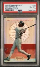 1995 BOWMAN'S BEST KEN GRIFFEY JR. RED REFRACTOR #49 PSA 8
