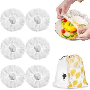 200PCS Plastic Bowl Covers Reusable, Storage Cover Stretch Plastic Wrap for Food - Picture 1 of 6