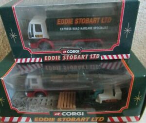 Corgi qty 2  FORD CARGO BOX VAN Eddie Stobart &  ALLIS-CHALMERS FORKLIFT 