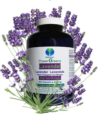 VITALLEBEN Lavendel Pur nach Hildegard von Bingen 360 Blüten Pulver Kapseln. 26630-360