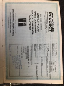 Peugeot 205GTi Maintenance Warranty - Picture 1 of 4