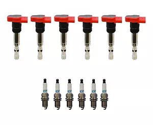 Denso 6 Ignition Coils & 6 Iridium TT Spark Plugs 0.040 Kit For Audi 3.0L V6 - Picture 1 of 1