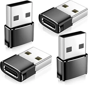 4 Pcs Upgraded USB to USB C Adapter Type-C Female to A Male OTG for iPhone iPad - Picture 1 of 12