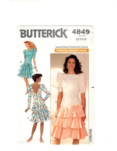 Women's Party Dress Sewing Pattern, Butterick Pattern 4849 Size 12-14-16, UC F/F - Picture 1 of 4