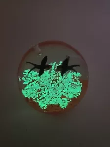 Vintage Orange Black Crows Dynasty Gallery Paper Weight UV Glow In The Dark! - Picture 1 of 8