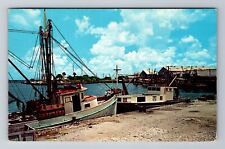 Port Lavaca TX-Texas, Shrimp Boat Docks, Antique, Vintage c1962 Postcard