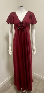 Vintage Sexy 70s Burgundy DISCO Dress By JOSEPH MAGNIN Romantic Studio 54 - Picture 1 of 6