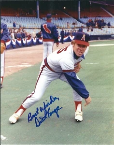 AUTOGRAPHED DICK LANGE 8X10 California Angels Photo W/COA - Picture 1 of 1
