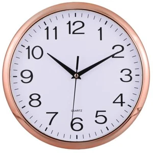 Rose Gold Wall Clock Analog 12 inch Silent Non-Ticking Decorative Modern Wall... - Picture 1 of 7