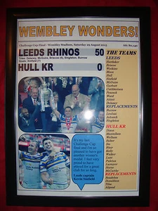 Leeds Rhinos 50 Hull KR 0 - 2015 Challenge Cup final - framed print - Picture 1 of 2