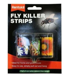 Pack Of 3 Rentokil Fly Killer Strips Fly and Wasp Control - Picture 1 of 1