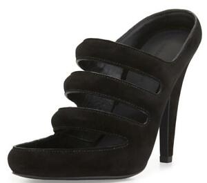 ALEXANDER WANG Women's Shoes NWT Black Suede Mules Heels Open Toe Size 36