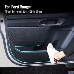 Carbon Fiber Inner Car Door Anti Kick Mat Pad Trim Fit For Ford Ranger 2023 2024 - Picture 1 of 13