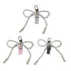 Pearl Bowknot Charm Keychain Backpack Decoration Jewelry for Women Girl