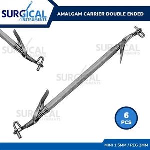 6 Pcs Amalgam Carrier Double Ended Mini 1.5mm / Regular 2mm German Grade - Picture 1 of 3