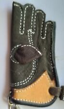 Vintage Retro Keyring Brown Leather Look Work Heavy Duty Blacksmith Glove Suede 