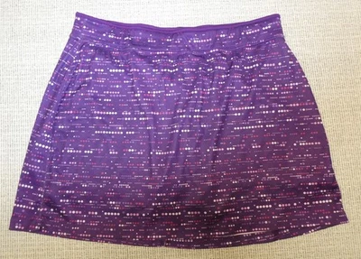 Made for Life Mujer Morado Lunares Estampado Elástico Tenis/Golf Skort Talla 1X Foto 1 de 3