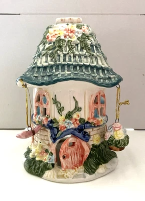 Candelabro de cerámica con luz de té puerta abierta patos cesta colgante mariposa 5,5" Foto 1 de 4