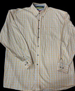 Camisa Wrangler George Strait Para Hombre XL Cuadros Melón/Azul Marino Manga Larga Western - Imagen 1 de 7