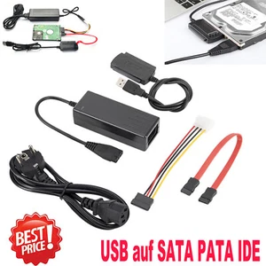 USB zu IDE SATA 2,5" 3,5" Festplatte Laufwerk Adapter Kabel Computer EU Stecker - Photo 1/12
