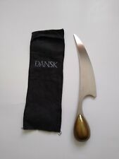 Vntg Dansk Torun Design Cheese Knife Stainless Steel Brass Handle wi Cloth Cover