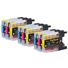 9 C/M/Y Ink Cartridges to replace Brother LC1240C, LC1240M, LC1240Y Compatible