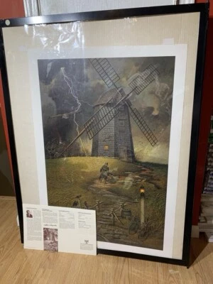 Impresión numérica firmada por artista listado Charles Wysocki "Wednesday Night Checkers" certificado de autenticidad Foto 1 de 4