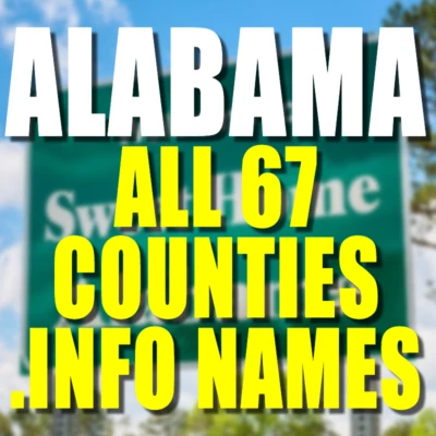 CONDADOS DE ALABAMA DOMINIOS .INFO!! LOTE DE LOS 67 CONDADOS QUE TERMINAN EN ***CONDADO.INFO Foto 1 de 4
