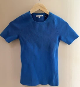 Helmut Lang Soft Rib Baby Tee In Blue-Designer Label-Cute-Comfy-Size S - Picture 1 of 9