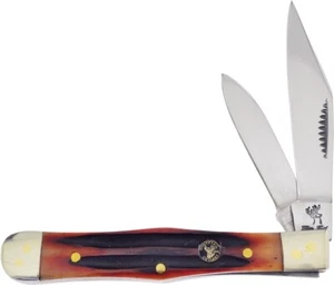 Frost Cutlery Coke Bottle Autumn Pocket Knife Stainless Steel Blades Bone Handle - Picture 1 of 1