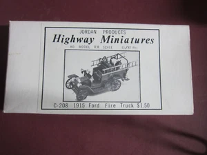 Jordan Highway Miniatures 1915 Ford Fire Truck HO Kit C-208 como nuevo en caja - Imagen 1 de 2