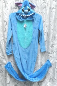 M~8~10 DISNEY LILO & STITCH FAUX FUR HOODED ONE PIECE UNION SUIT PAJAMAS COSTUME - Picture 1 of 6
