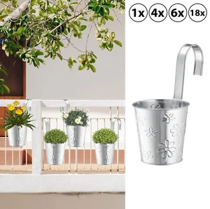 1/4/6/18x maceta maceta plateada maceta colgante decoración plantas balcón - Imagen 1 de 12
