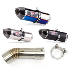 Slip For YAMAHA FZ8 N FZ8 S YZF-FZ8 Exhaust Mid Link Pipe Muffler Tips 420mm - Picture 1 of 7