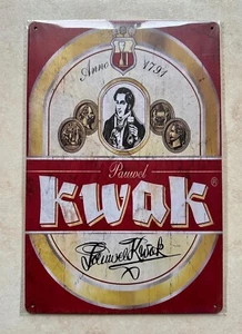 KWAK BELGIUM BEER METAL SIGN BAR MAN CAVE PUB GARDEN BREWERY CRAFT 20 x 30cm - Picture 1 of 1