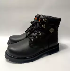 Harley Davidson Footwear D94113 Black Sequoia ST Plain Toe Boot Mens 7 VTG - Picture 1 of 11