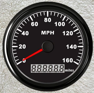 85mm Black 160MPH GPS Speedometer Odo 9-32VDC for Car Truck Marine ATV Golf Cart - Picture 1 of 6