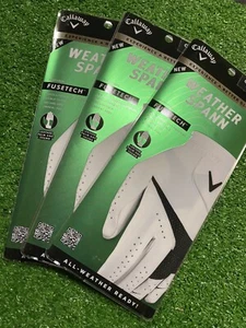 NEW Set of 3 Men's 2023 Callaway Weather Spann Golf Gloves Pick A Size-White - Picture 1 of 2