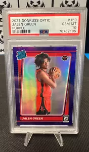 2021 Donruss Optic JALEN GREEN RC Viola #159 Rookie Rockets PSA 10 - Foto 1 di 2