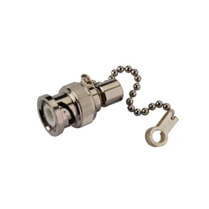 75OHM BNC TERMINATOR + CHAIN male Resistor FOR AUDIO VIDEO END CAP CONNECTOR - Picture 1 of 2