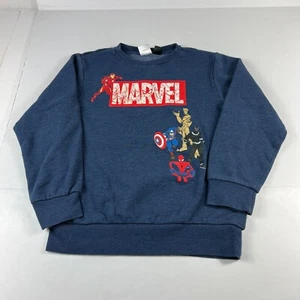 Marvel Avengers Sweatshirt Youth Large Blue Faded Pullover Crewneck Iron Man - Picture 1 of 14