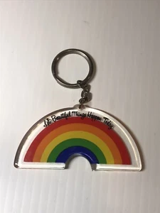 Rainbow Let Beautiful Things Happen Today! Keychain Vintage keyring acrylic - Picture 1 of 4