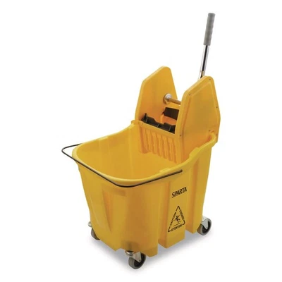 Carlisle 4690404 35 qt OmniFit cubo de fregona con escurridor de prensa hacia abajo - amarillo nuevo Foto 1 de 4