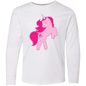 Inktastic Pink Unicorn Youth Long Sleeve T-Shirt Hearts Pony My Little Tee Kids - Picture 1 of 2