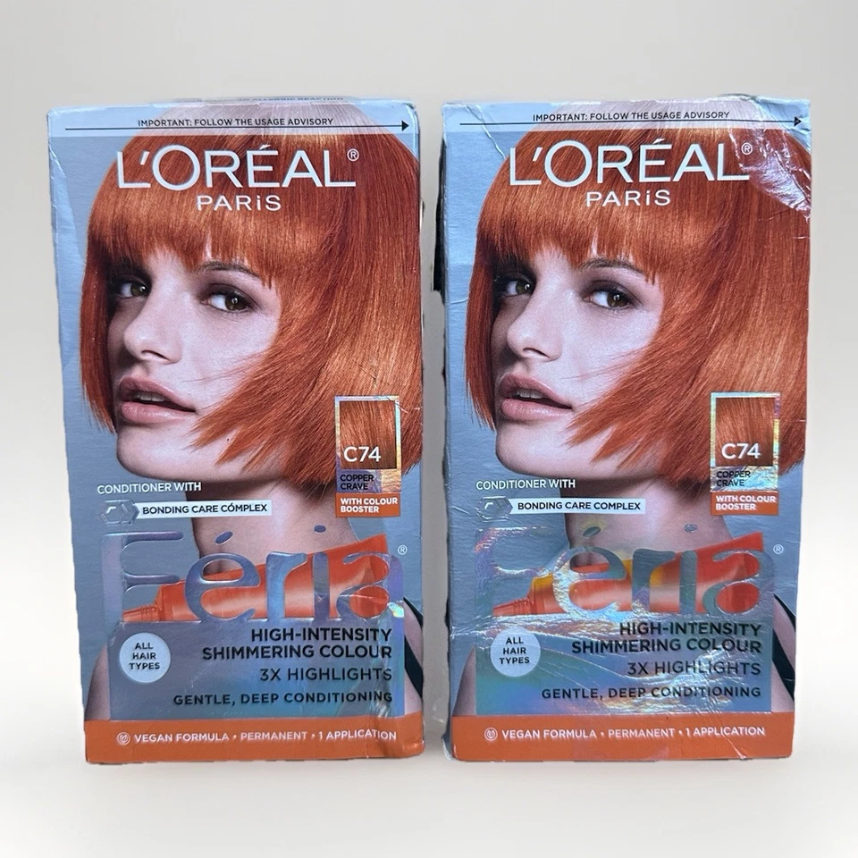 L'Oréal Feria C74 Intense Copper Permanent Hair Color Kit (K1816900)