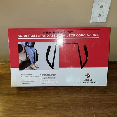 Medic Therapeutics Adjustable Standing Aid Rail for Couch & Chair Color Black - Image 1 of 2