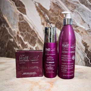Glow Fairness Lightening Beauty Milk 450ml, Serum 100ml & Soap 200g - Picture 1 of 2
