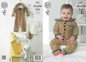 King Cole Knitting Pattern -Baby Set Knitted with Cuddles DK- 4231 - Picture 1 of 2